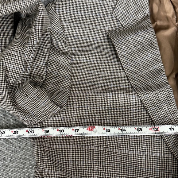 Canali Silk Wool Houndstooth Windowpane Brown Dual Vent Blazer Jacket 52 IT 42R - Picture 10 of 16